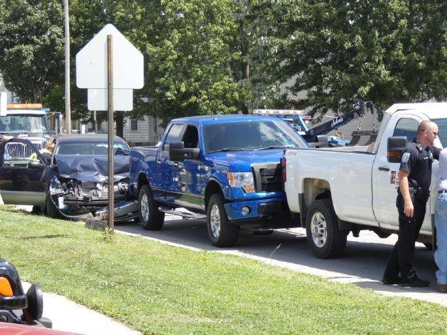 Four sent to hospital after three- vehicle accident near Six's Corner ...